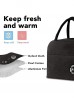 Solid Color Insulated Lunch Bag with Zip Closure and Outside Pocket.